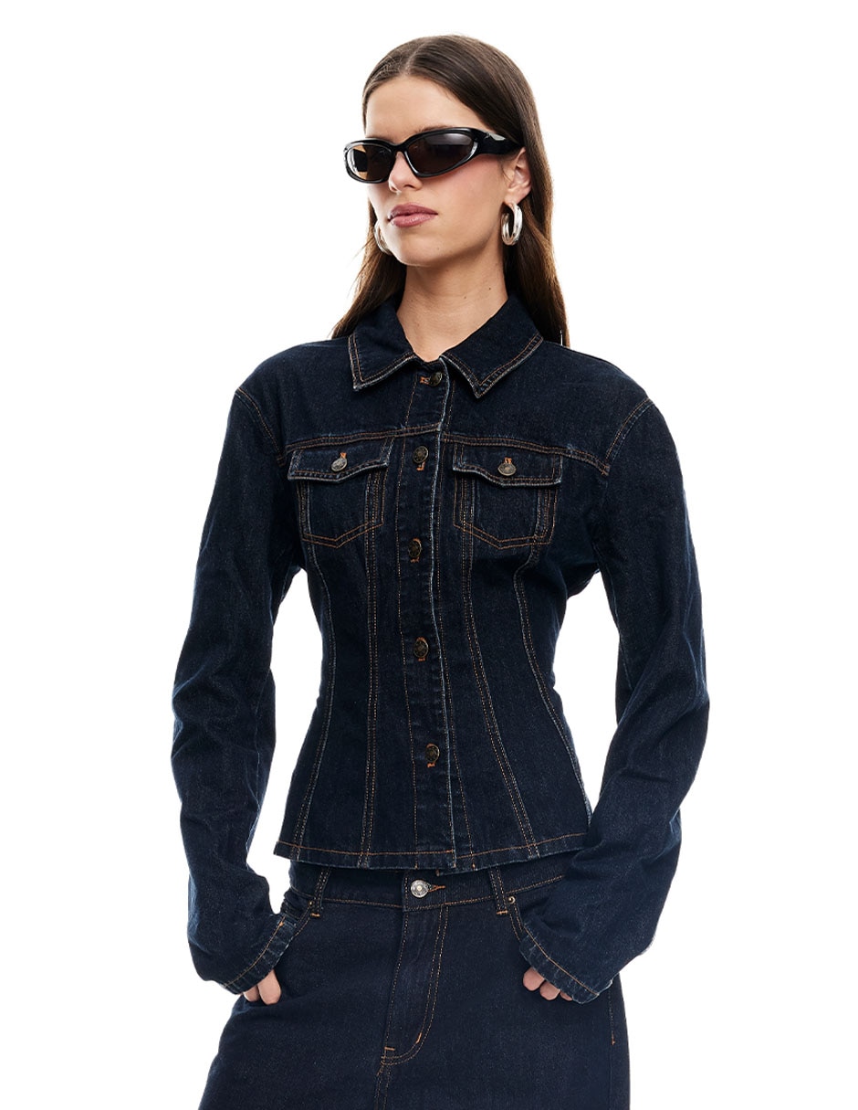 Chamarra denim de mezclilla para mujer 2