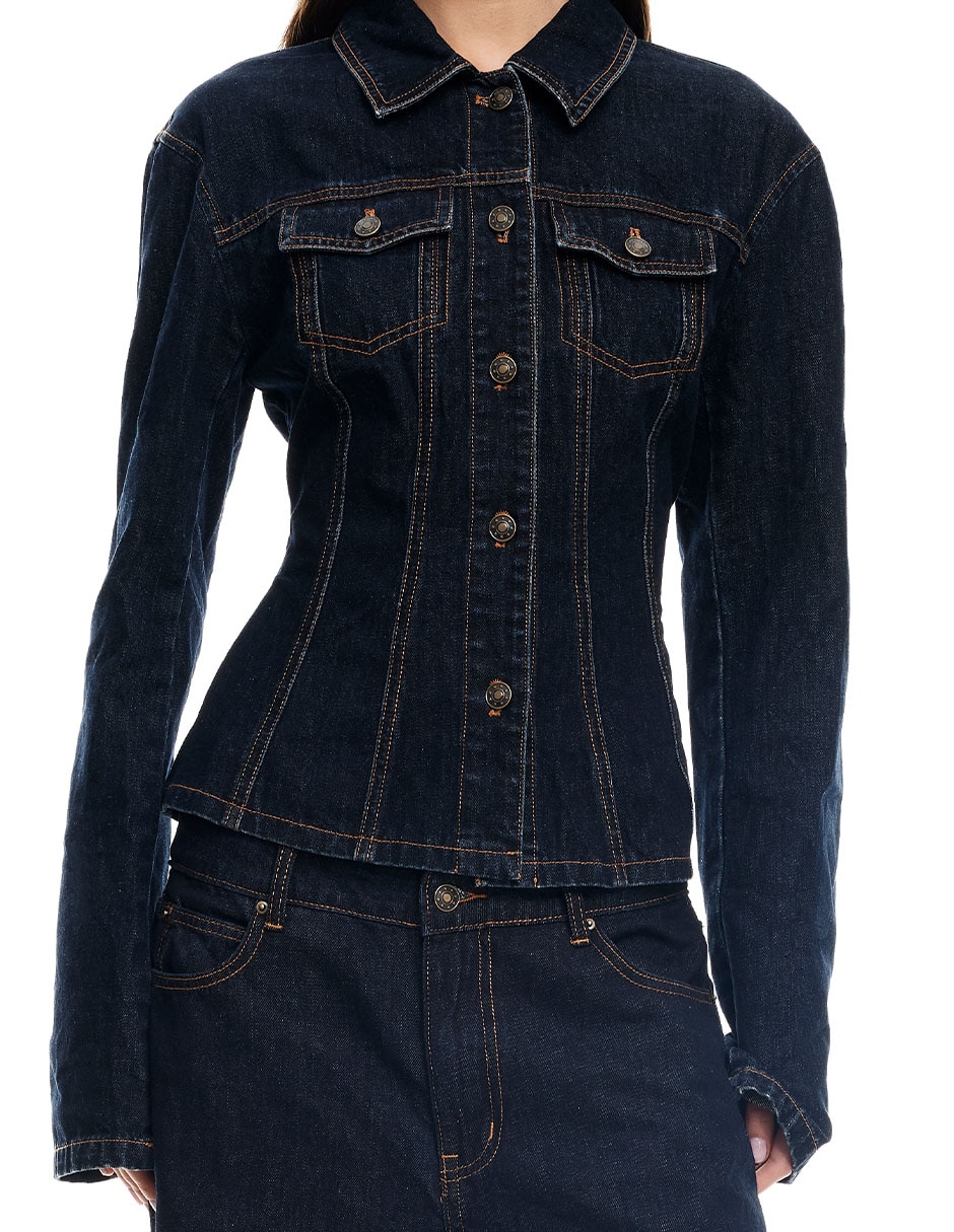 Chamarra denim de mezclilla para mujer 3