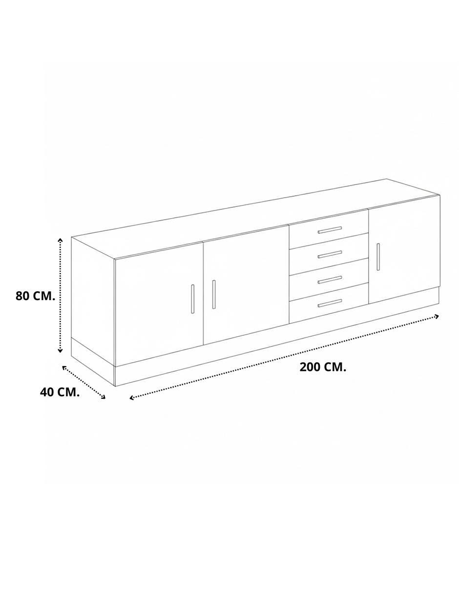 Mueble de TV armable de melamina 7