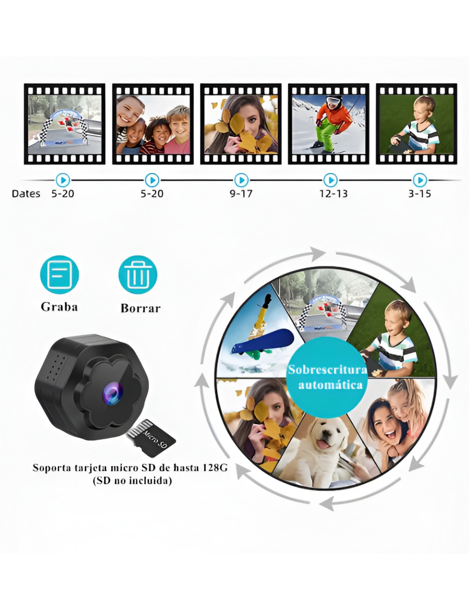 Cámara de seguridad Xtellar Inalámbrica 4K/UHD 90°para Interior