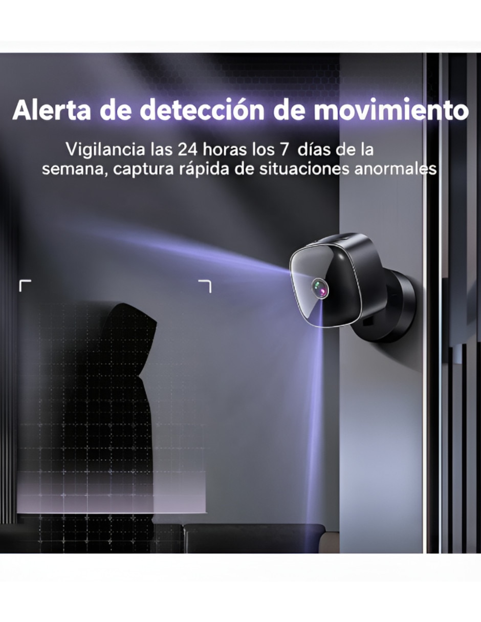 Cámara Wi-Fi de seguridad inalámbrica full HD 90° con capacidad para Interior 2