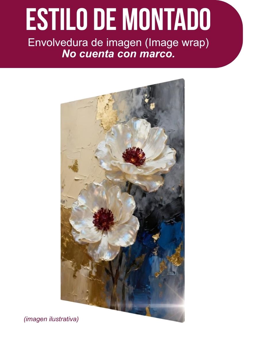 Cuadro decorativo generica botánica nacar y záfiro