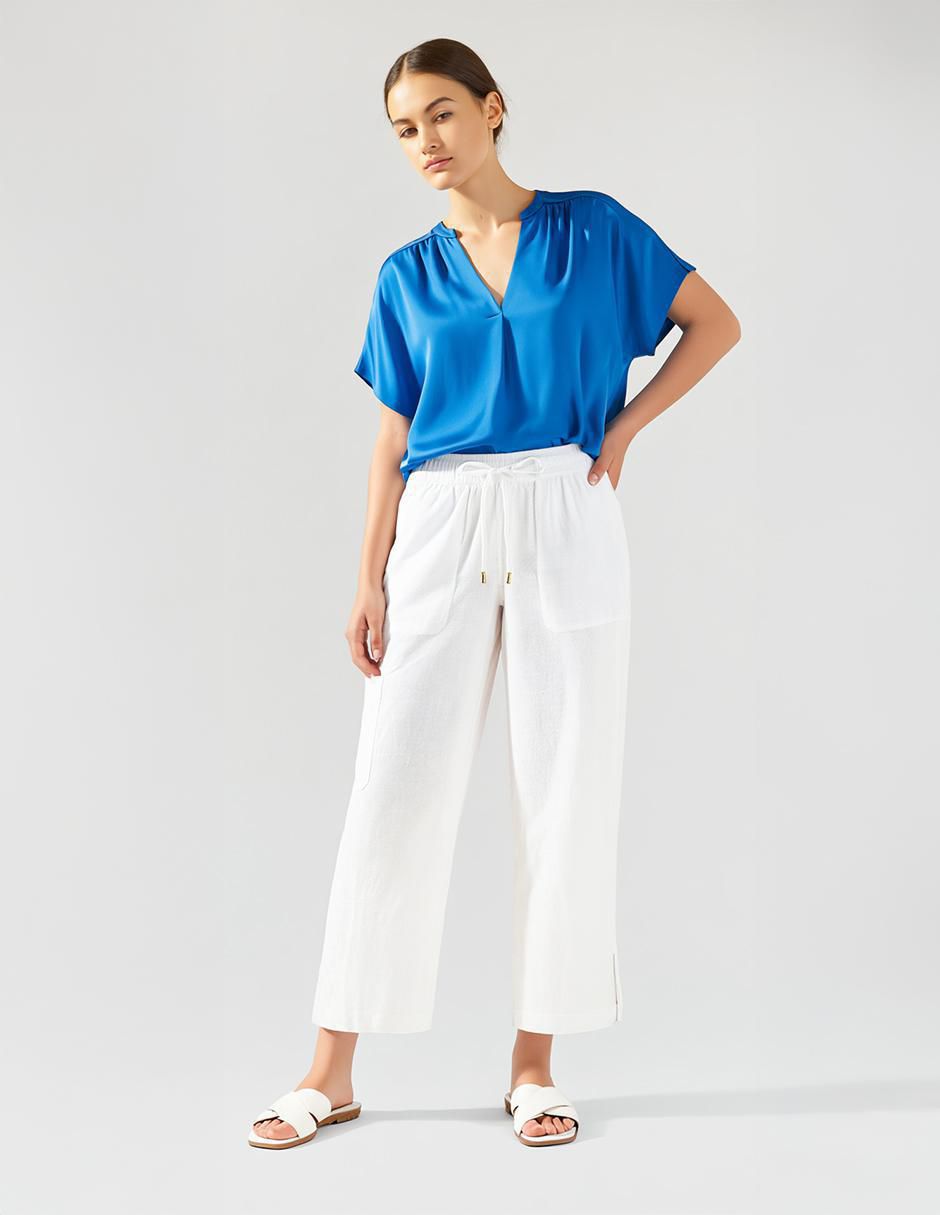 Pantalón capri relajado para mujer