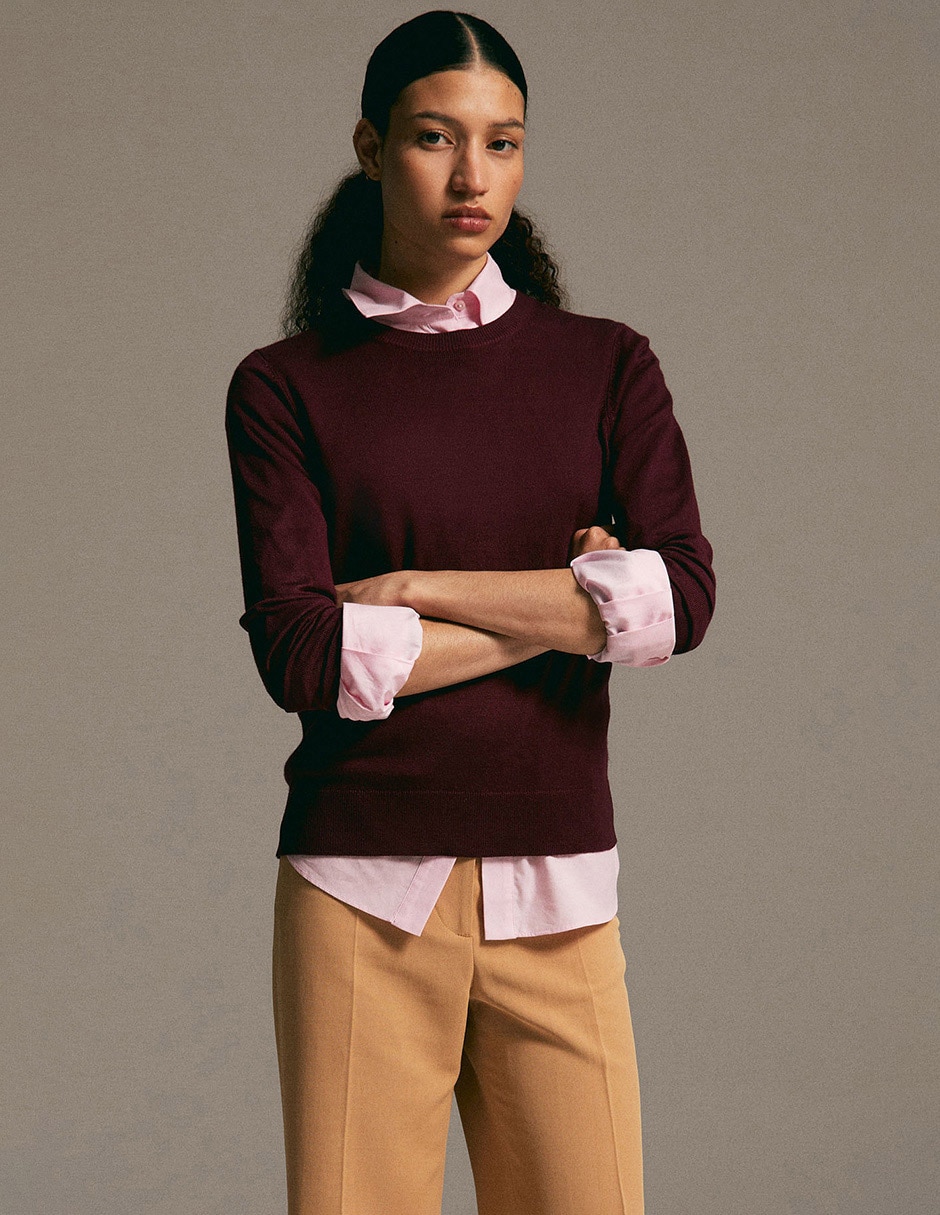 Suéter cuello redondo para mujer 4