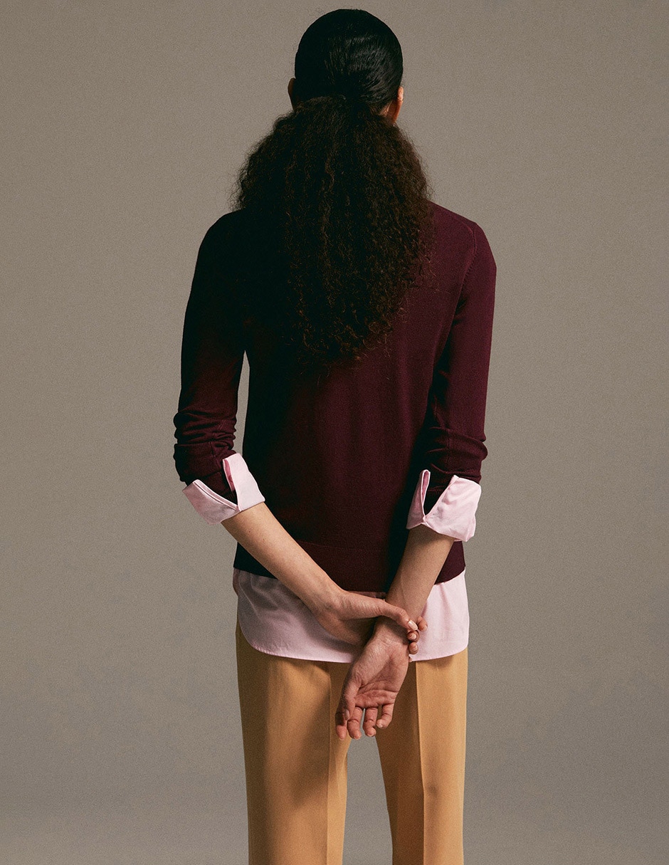 Suéter cuello redondo para mujer 7