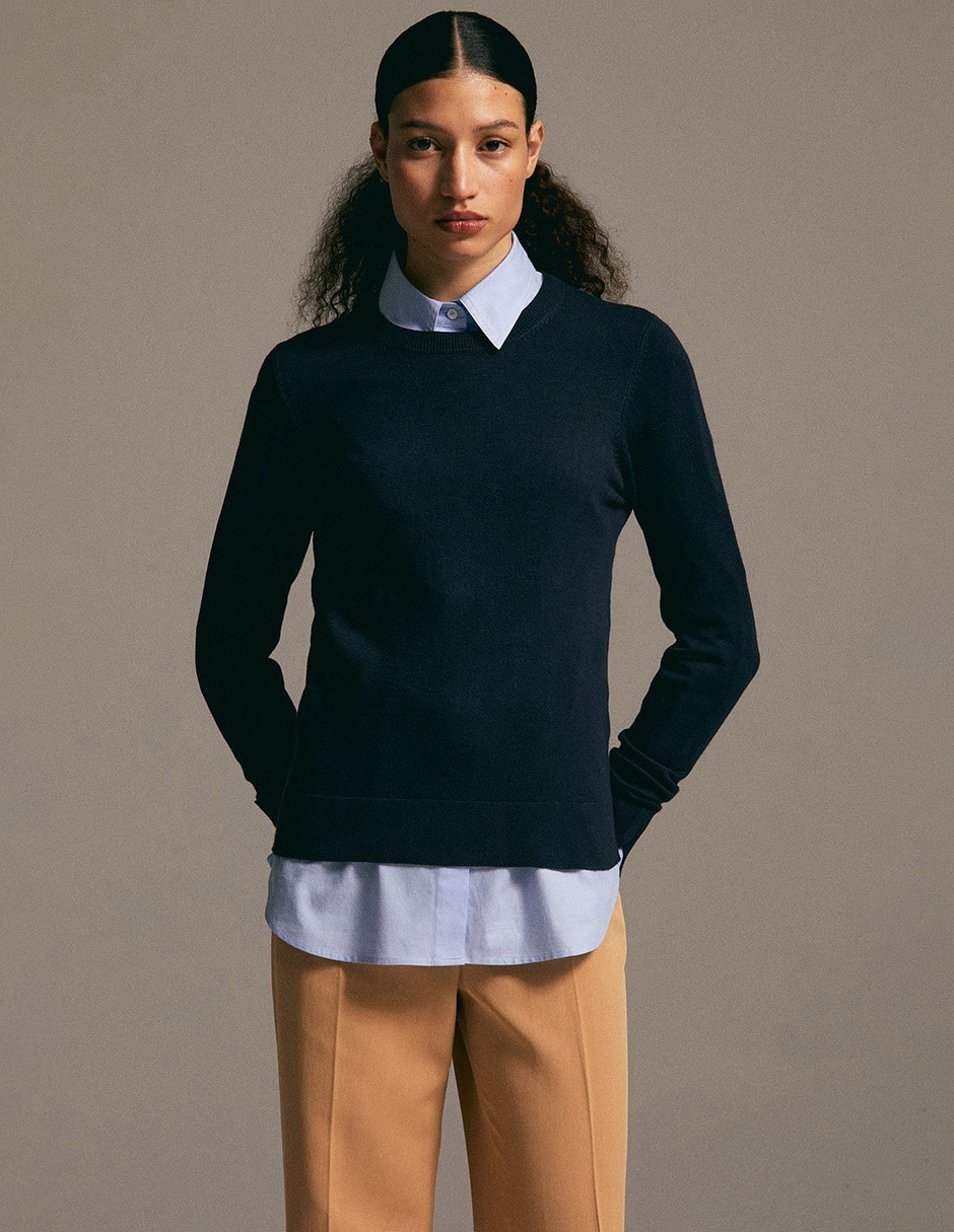 Suéter cuello redondo para mujer Suéter cuello redondo para mujer