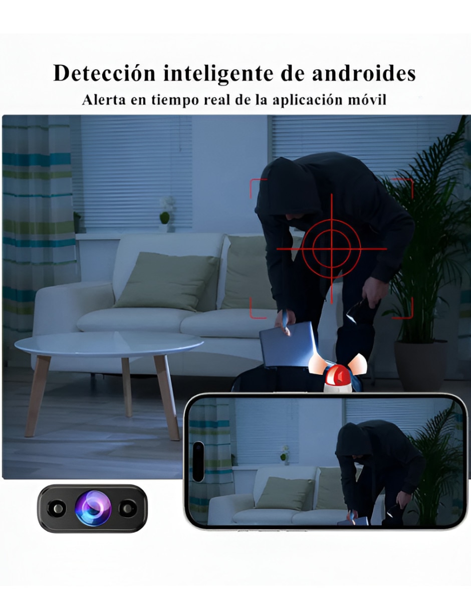 Compacta de seguridad conexión inalámbrica 4K/UHD 90° con capacidad de grabar para interior 3