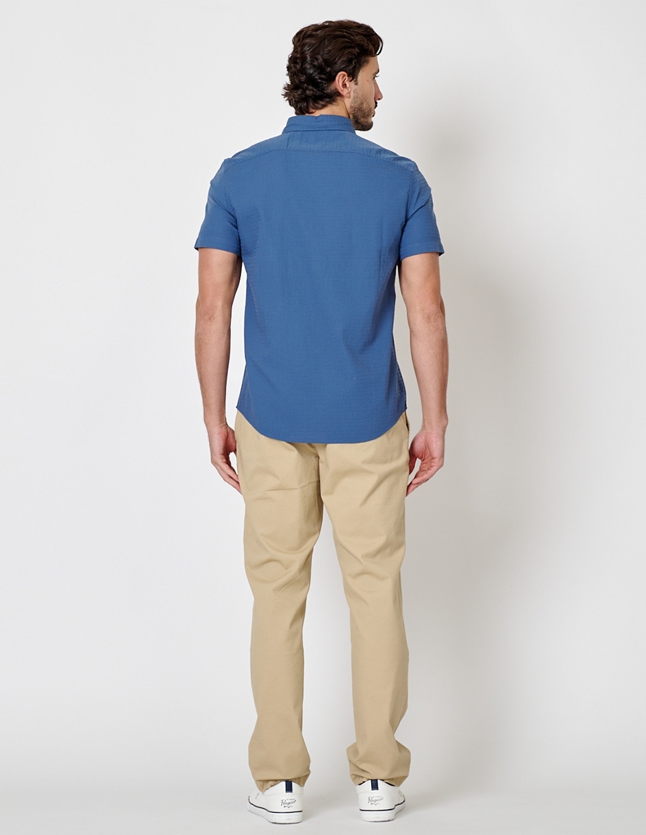 Camisa casual de algodón manga corta para hombre