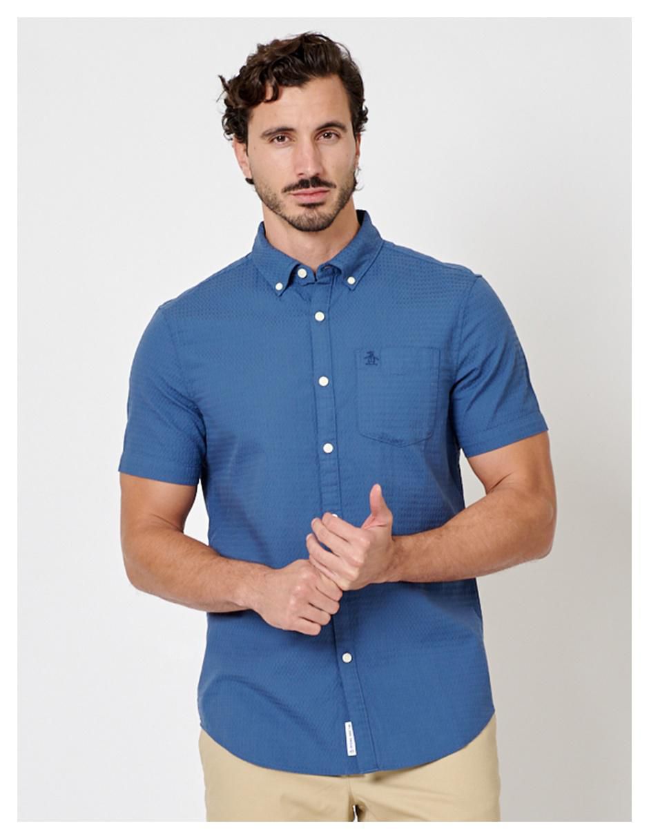Camisa casual de algodón manga corta para hombre
