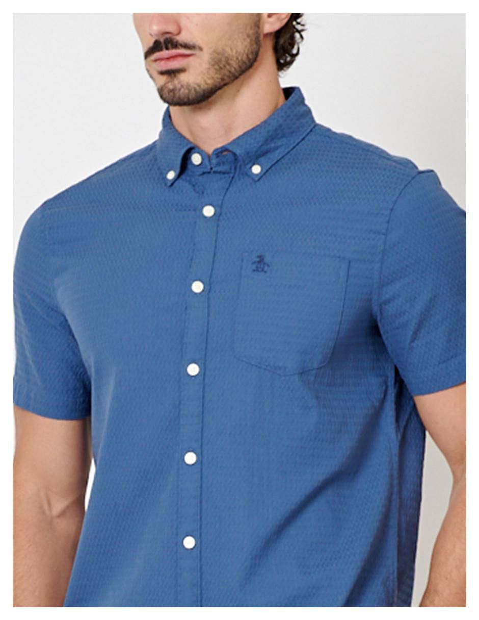 Camisa casual original penguin de algodón manga corta para hombre