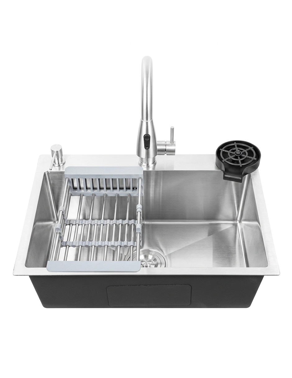 Tarja de Acero inoxidable Maxims con escurridor TARJA 60 CM