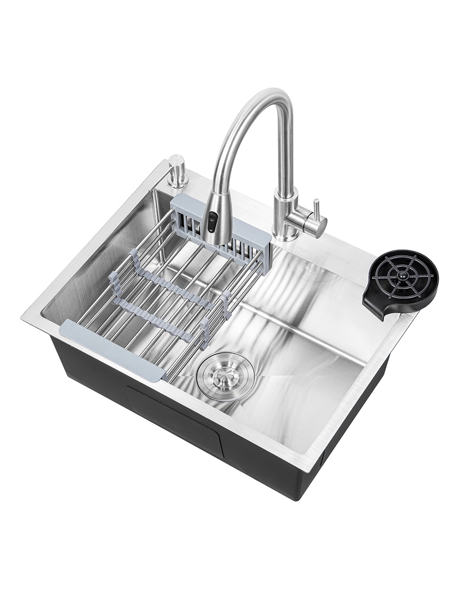 Tarja de Acero inoxidable Maxims con escurridor TARJA 60 CM