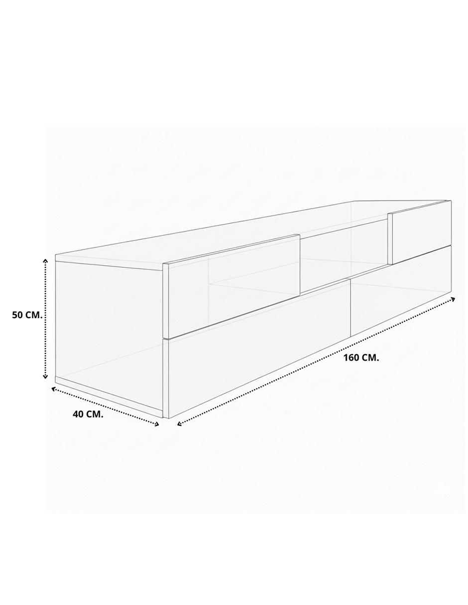 Mueble flotante para TV armable de melamina 6