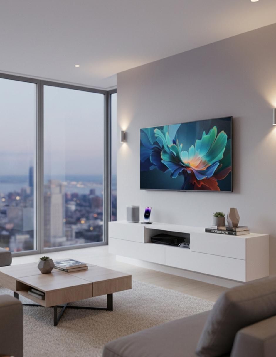 Mueble flotante para TV armable de melamina 4
