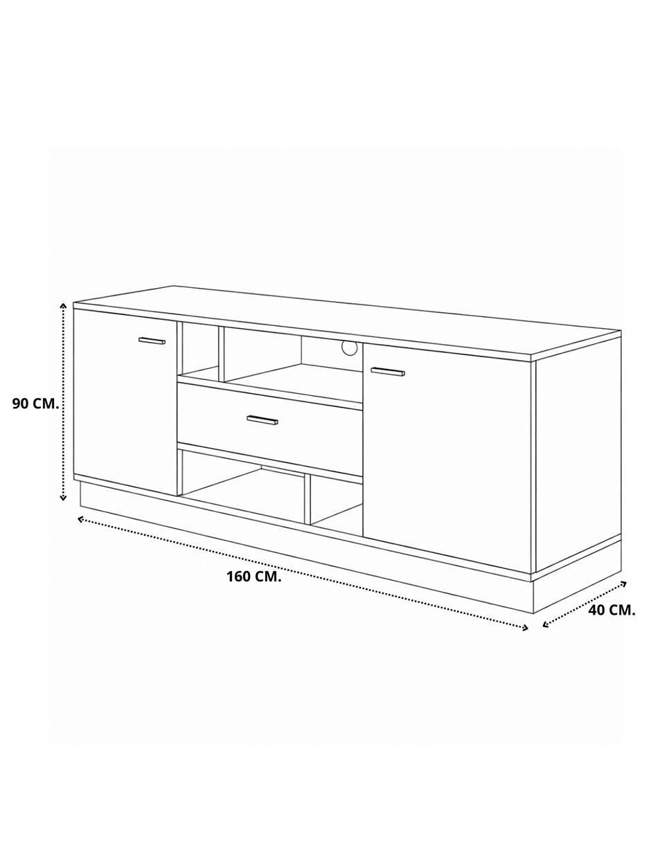 Mueble de TV armable de melamina 7