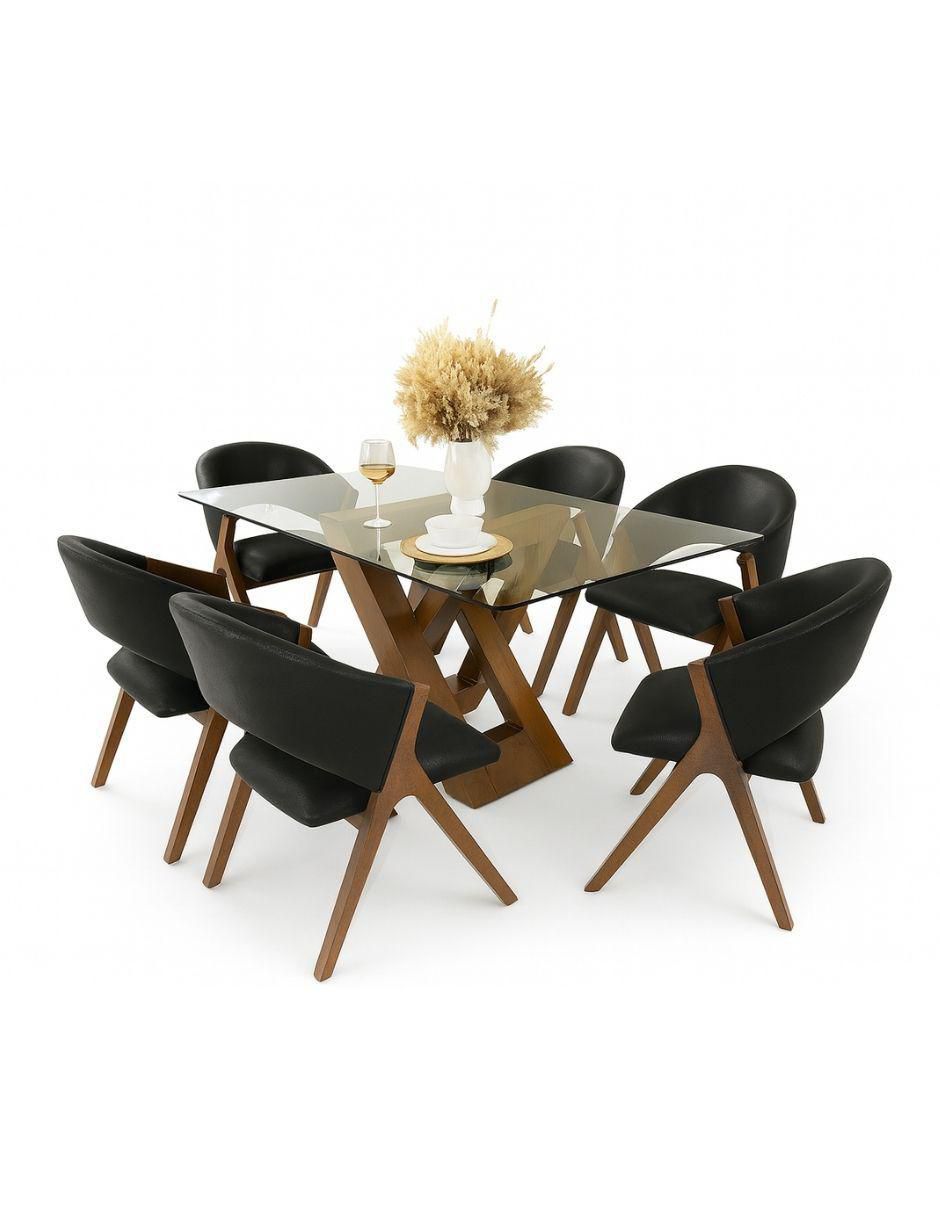 Comedor para 6 personas de cristal templado 1