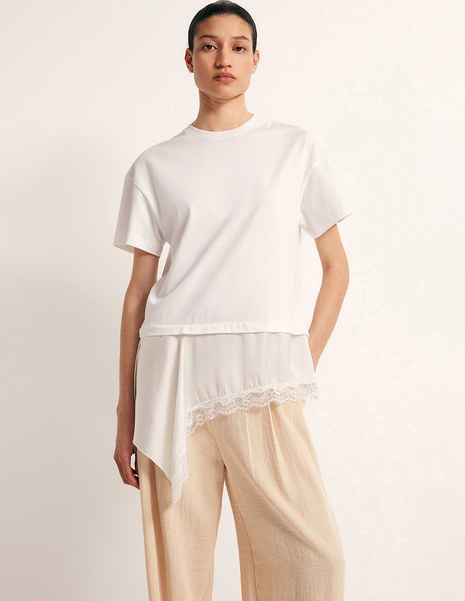 Playera manga corta cuello redondo para mujer 2