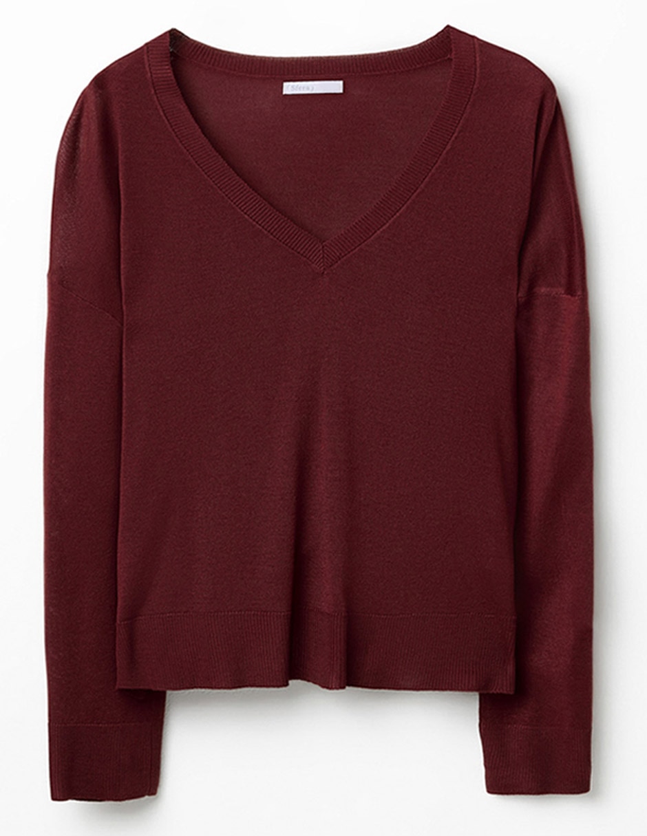 Suéter cuello v para mujer 2