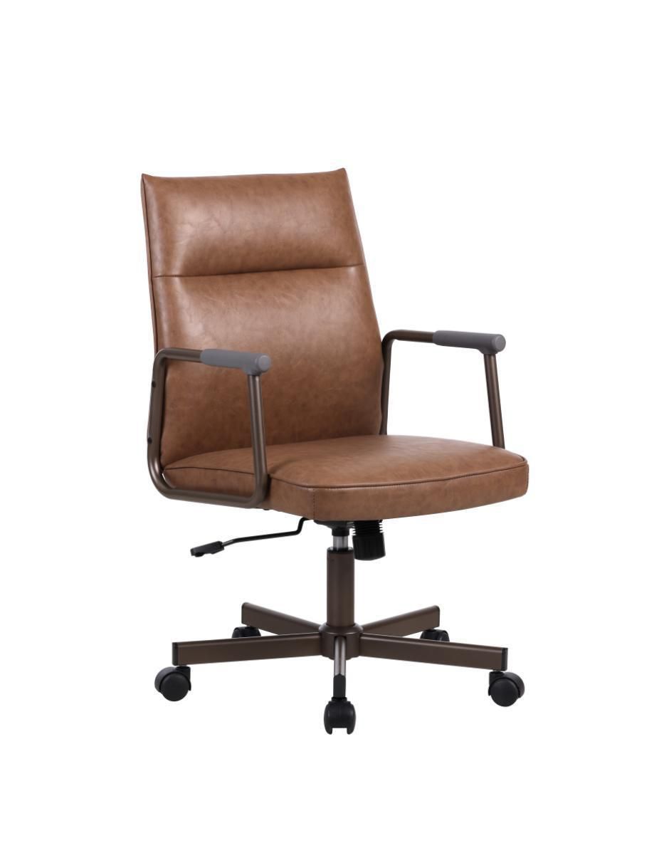 Silla de escritorio Vintage asiento y respaldo tapizado de tela 7