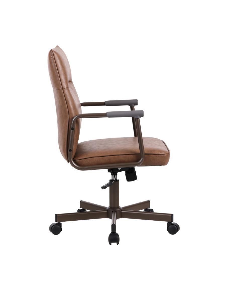 Silla de escritorio Vintage asiento y respaldo tapizado de tela 8