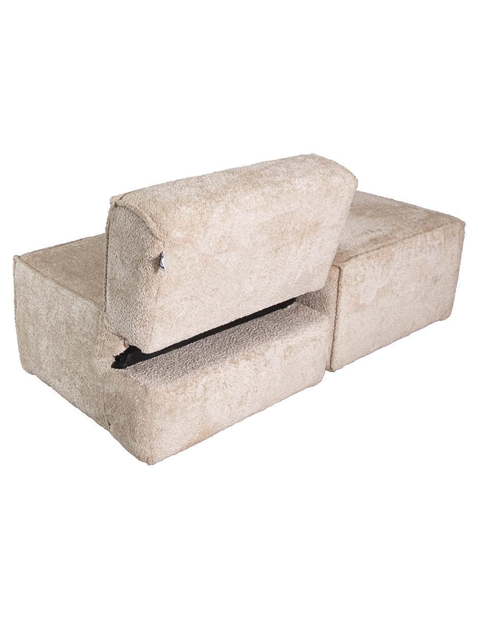 Sofá cama Fernanda con taburete de tela 6