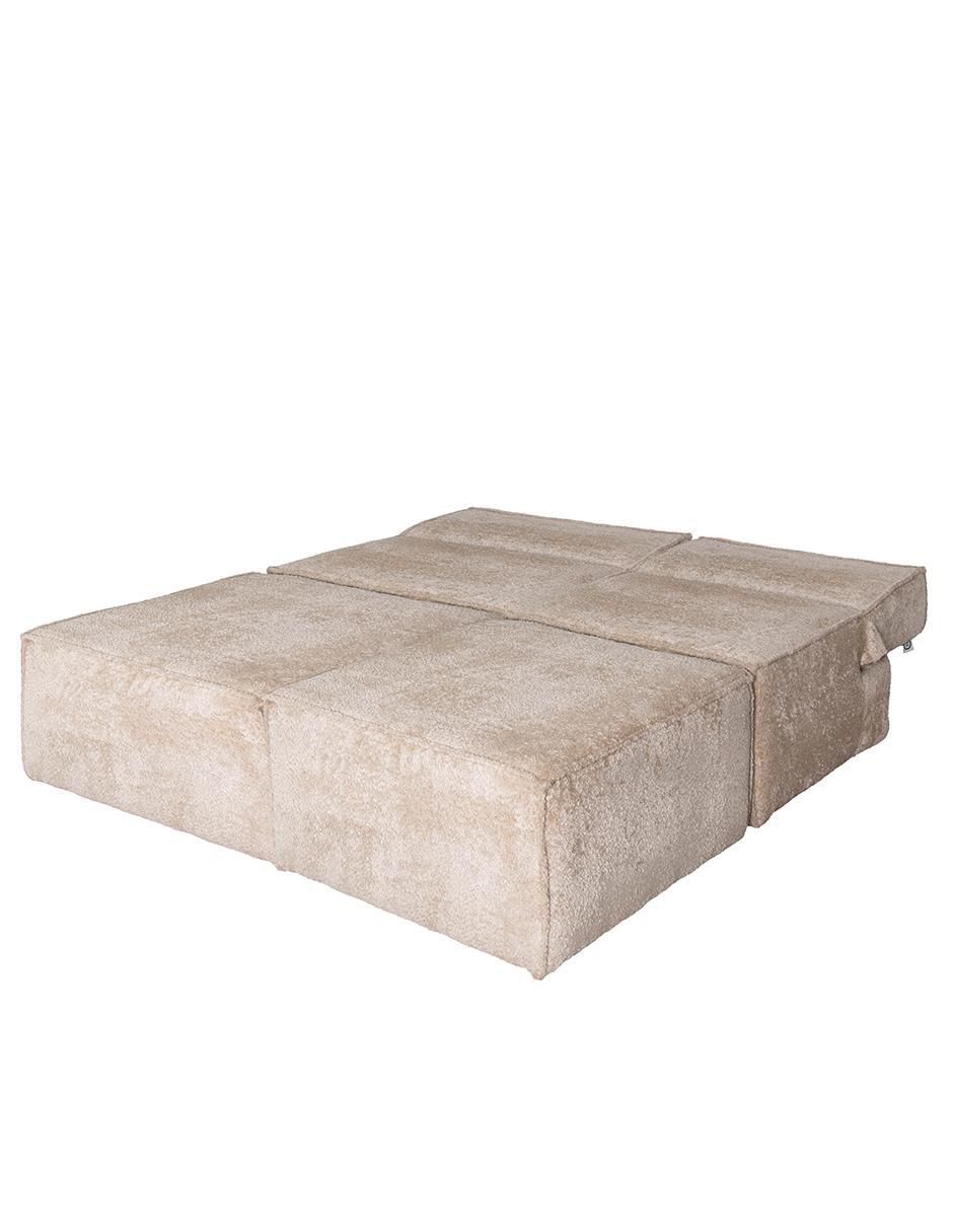 Sofá cama Fernanda con taburete de tela 11