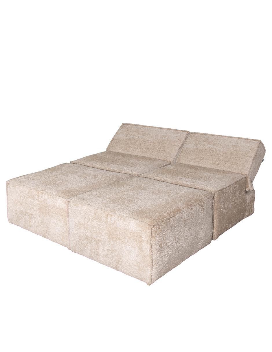 Sofá cama Fernanda con taburete de tela 16