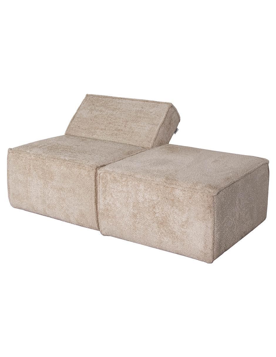 Sofá cama Fernanda con taburete de tela 9