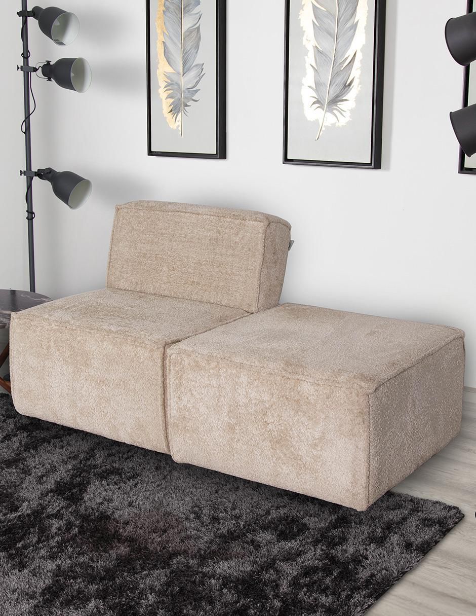 Sofá cama Fernanda con taburete de tela 14