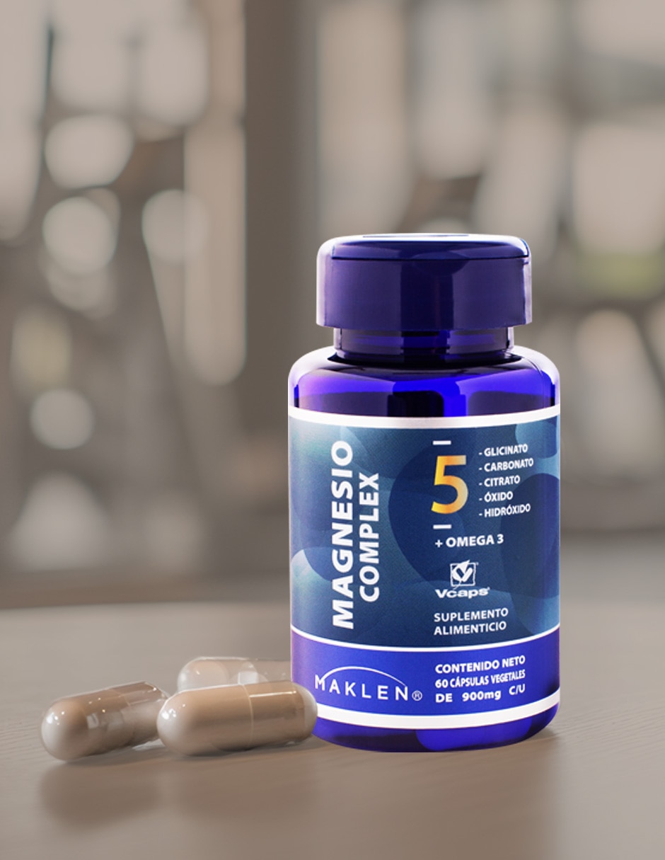 MAGNESIO COMPLEX 5 60 CÁPSULAS con Bisglicinato Citrato Carbonato Hidróxido y Óxido de Magnesio sabor Sin sabor de