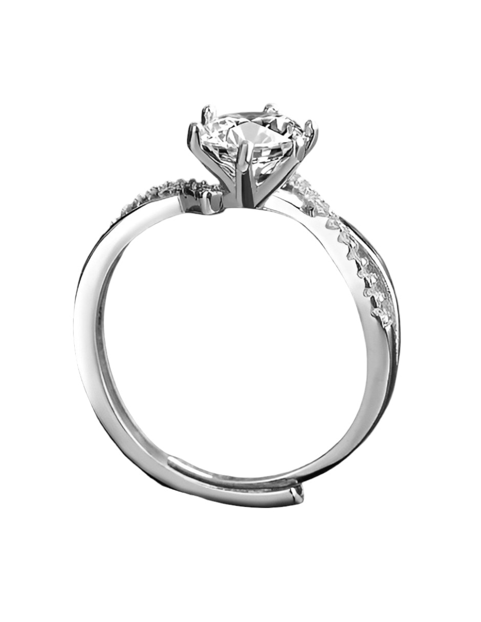 Anillo P 925 de plata diamante pulido 3
