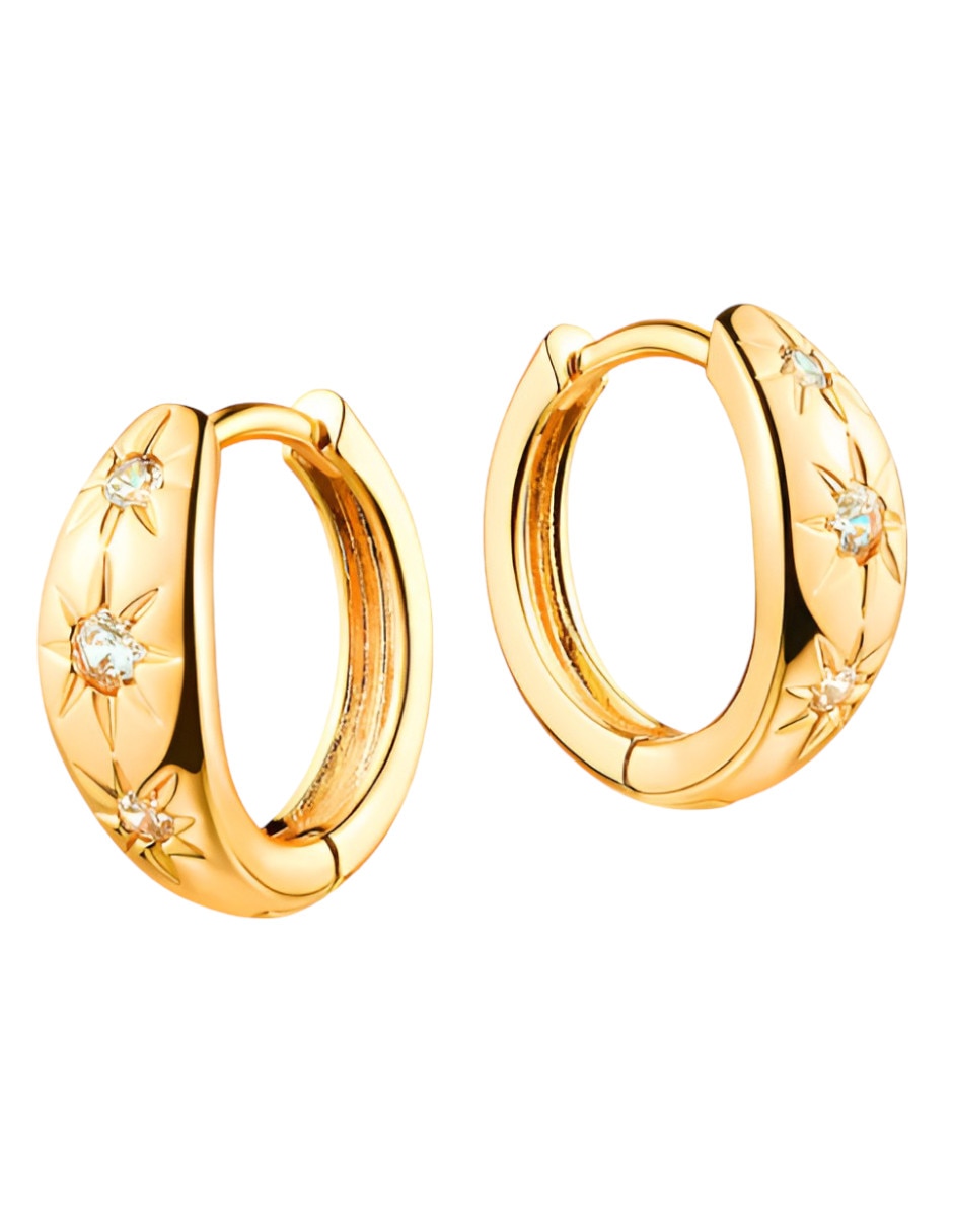 Aretes cortos circular zirconia
