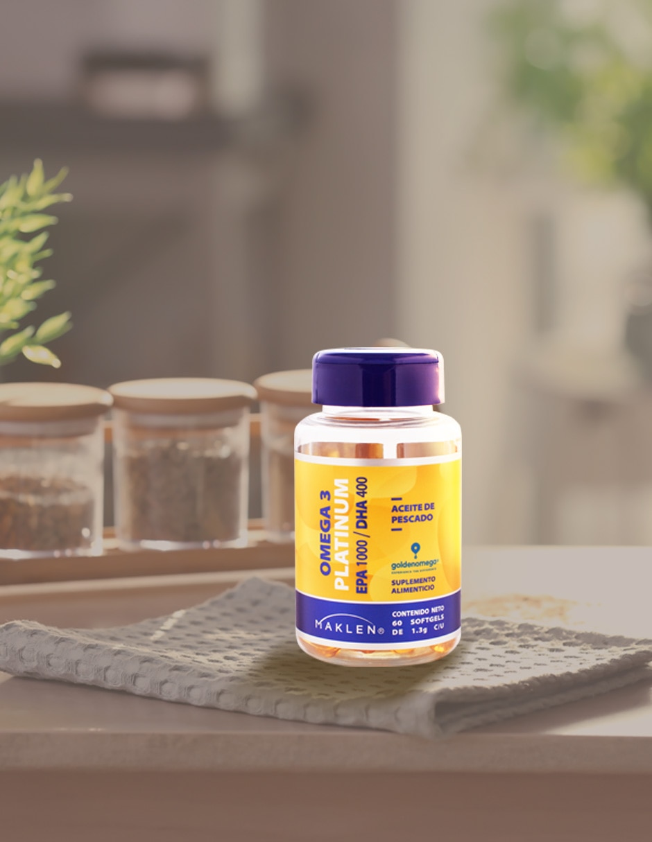 Omega 3 Platinum EPA 1000/ DHA 400 60 Cápsulas Maklen MAKLEN con Omega 3 con EPA y DHA sabor Sin sabor de