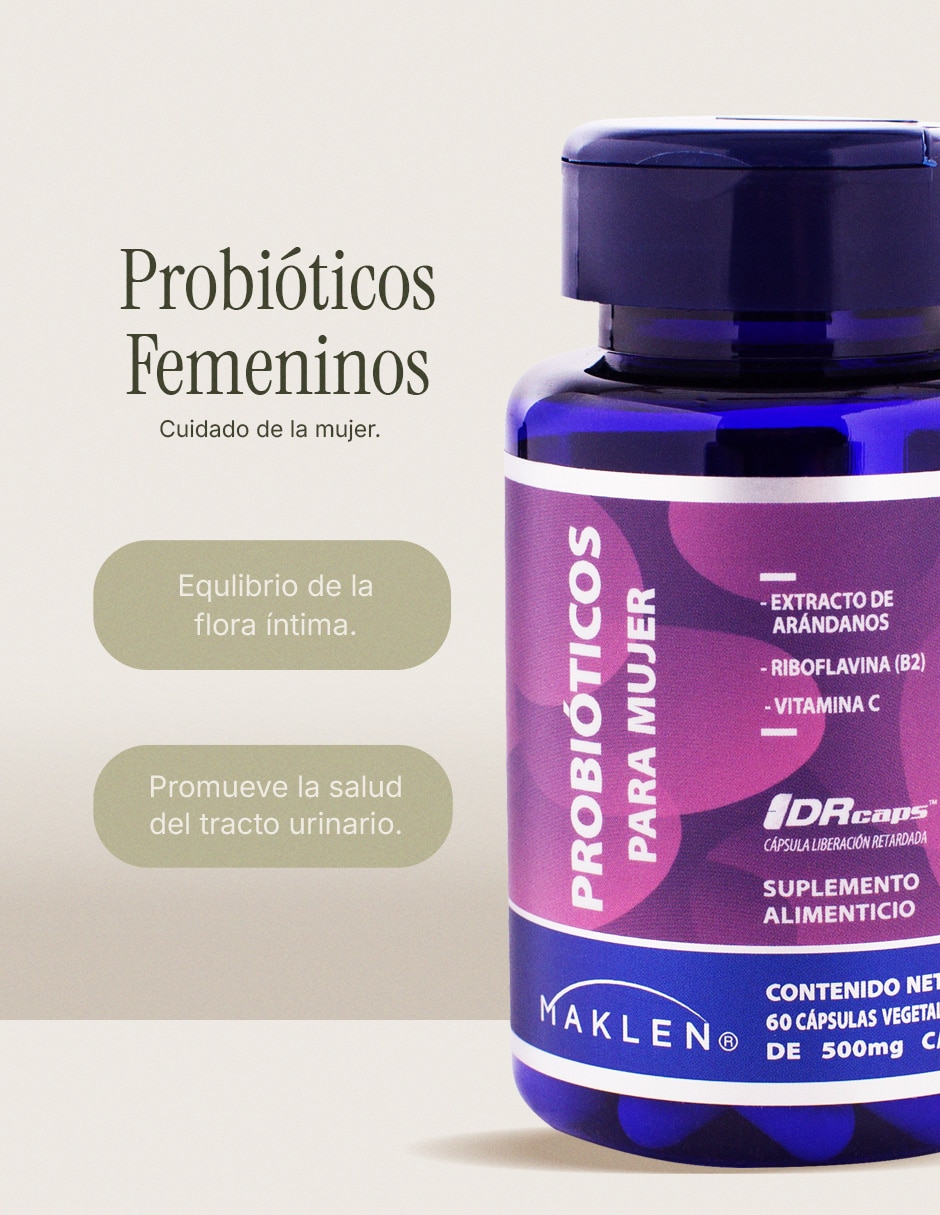 Probióticos para Mujer + Extracto de Arándanos 60 Cápsulas Maklen MAKLEN con Probióticos con arándano sabor Sin sabor de