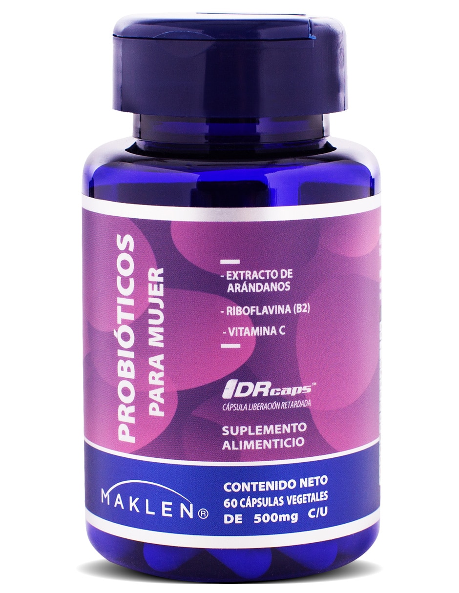 Probióticos para Mujer + Extracto de Arándanos 60 Cápsulas Maklen MAKLEN con Probióticos con arándano sabor Sin sabor de