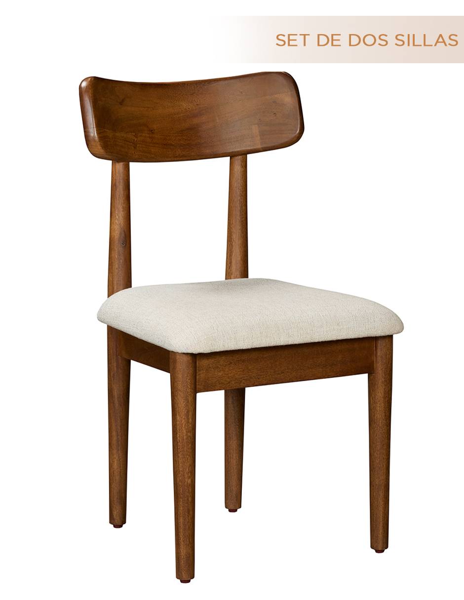 Juego de sillas 2 piezas de madera 6