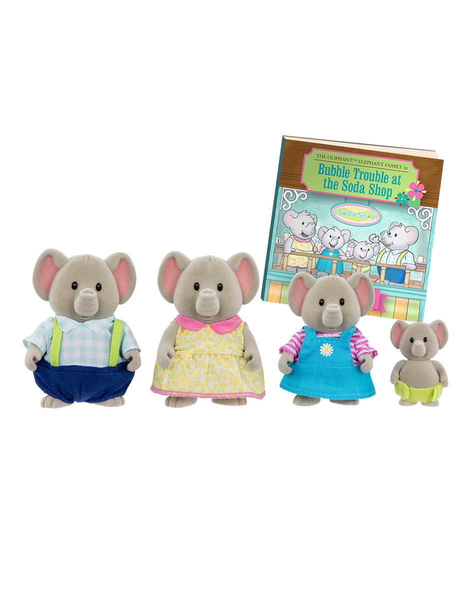 Juguete li'l woodzeez familia de elefantes oliphant