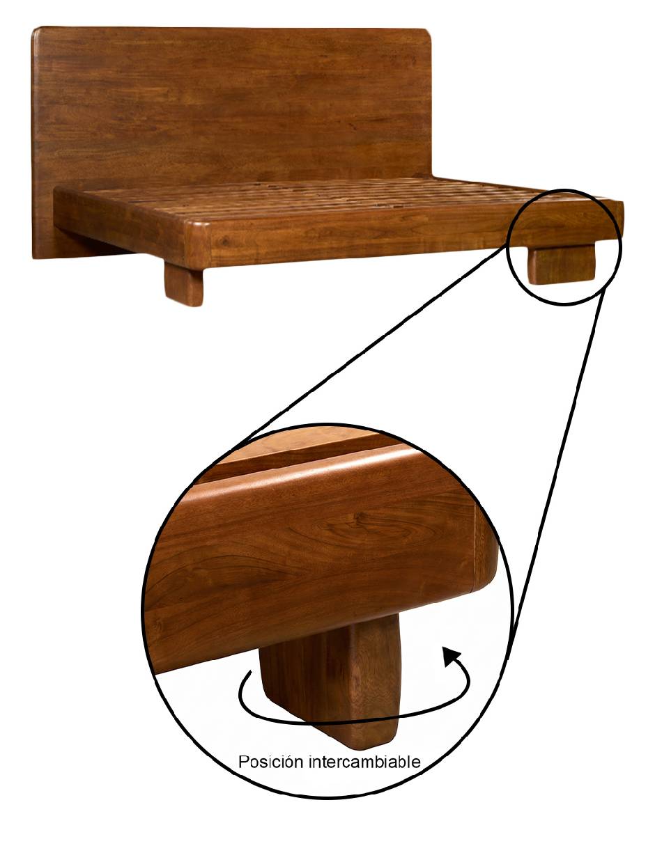 Cama King Size de Madera Acacia 8