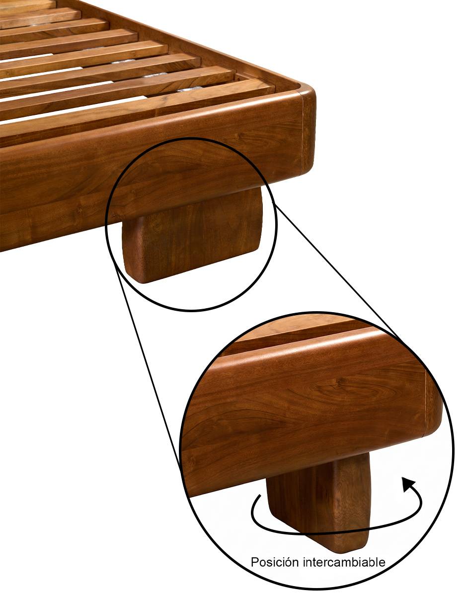 Cama King Size de Madera Acacia