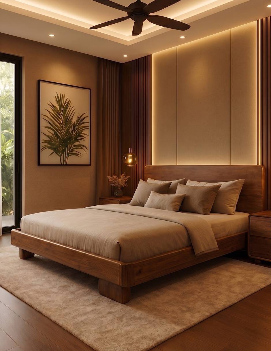 Cama King Size de Madera Acacia 6