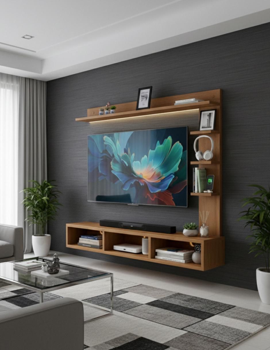 Mueble flotante para TV armable Muebles de melamina 4