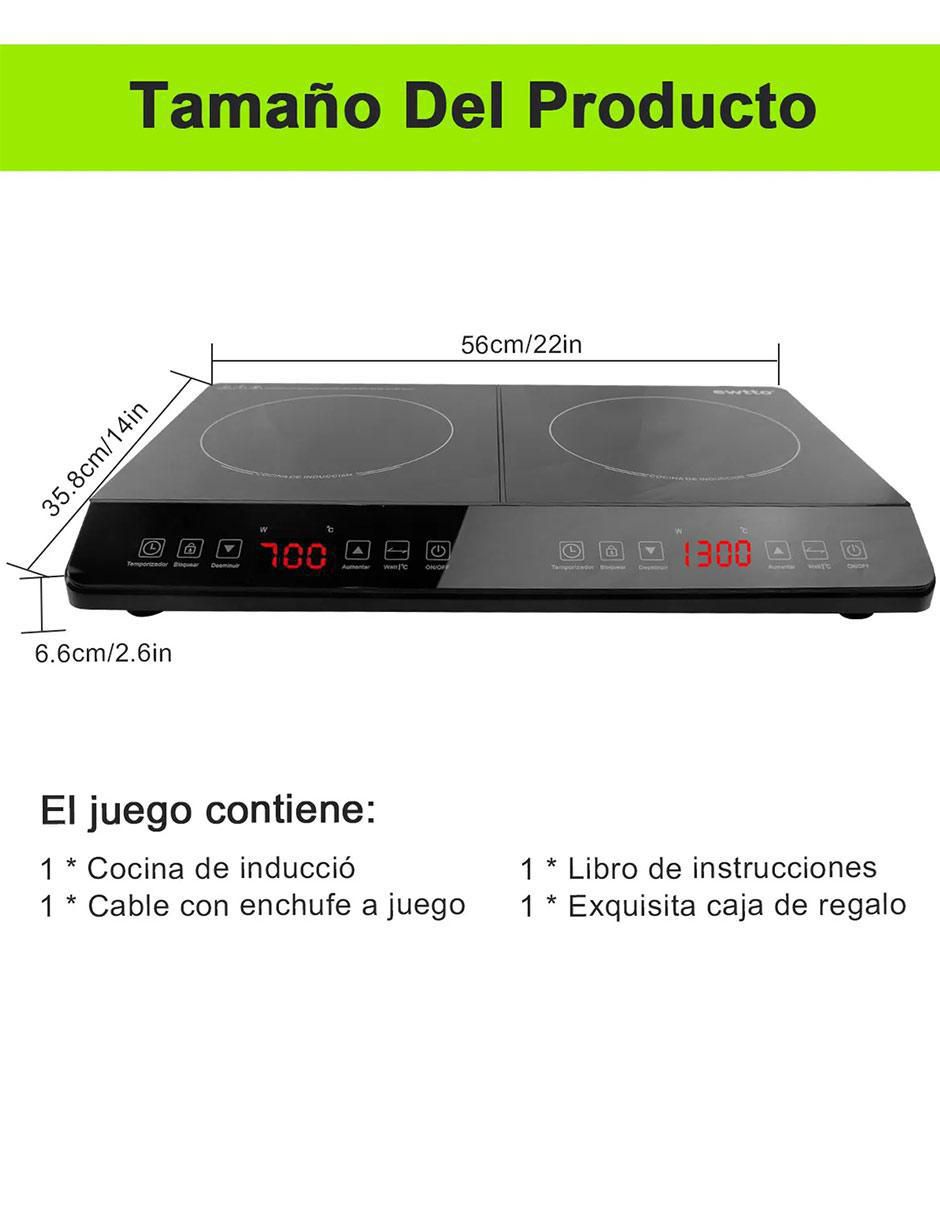 Parrilla de inducción ET-H8008 de Acero inoxidable y vidrio 10