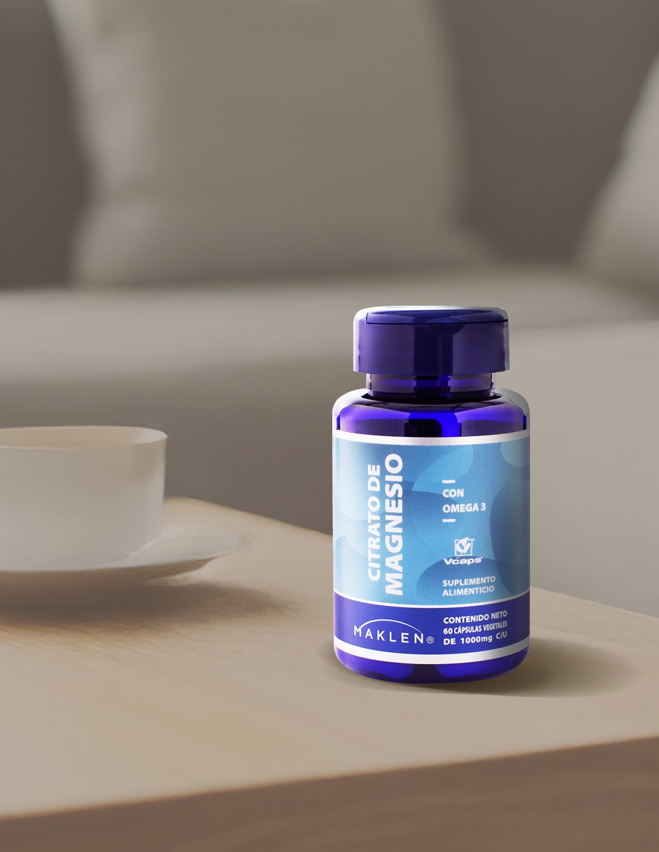 Citrato de Magnesio 60 Cápsulas Maklen MAKLEN con Citrato de Magnesio con Omega 3 sabor Sin sabor de