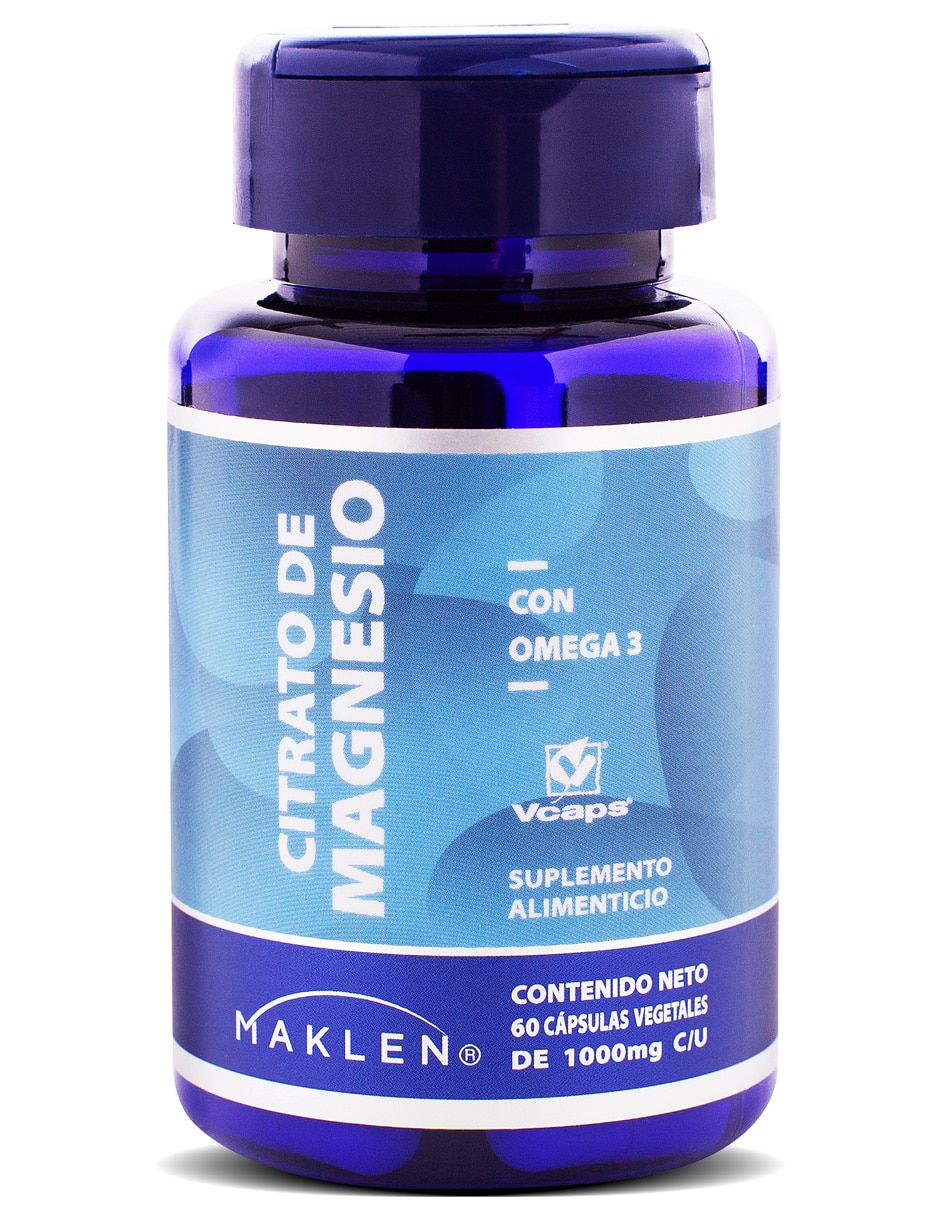 Citrato de Magnesio 60 Cápsulas MAKLEN con Citrato de Magnesio con Omega 3 sabor Sin sabor de Citrato de Magnesio 60 Cápsulas MAKLEN con Citrato de Magnesio con Omega 3 sabor Sin sabor de
