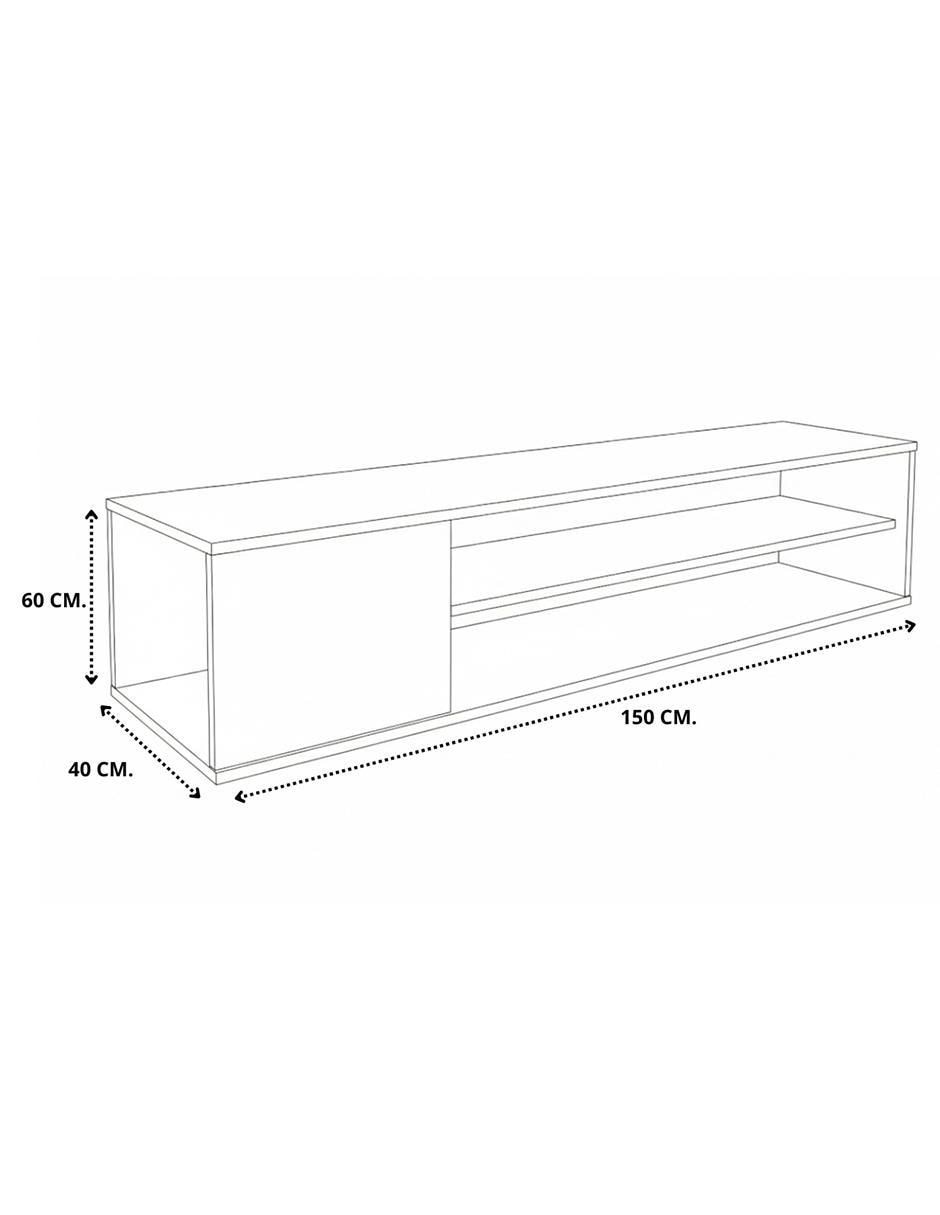Mueble flotante para TV armable de melamina 7