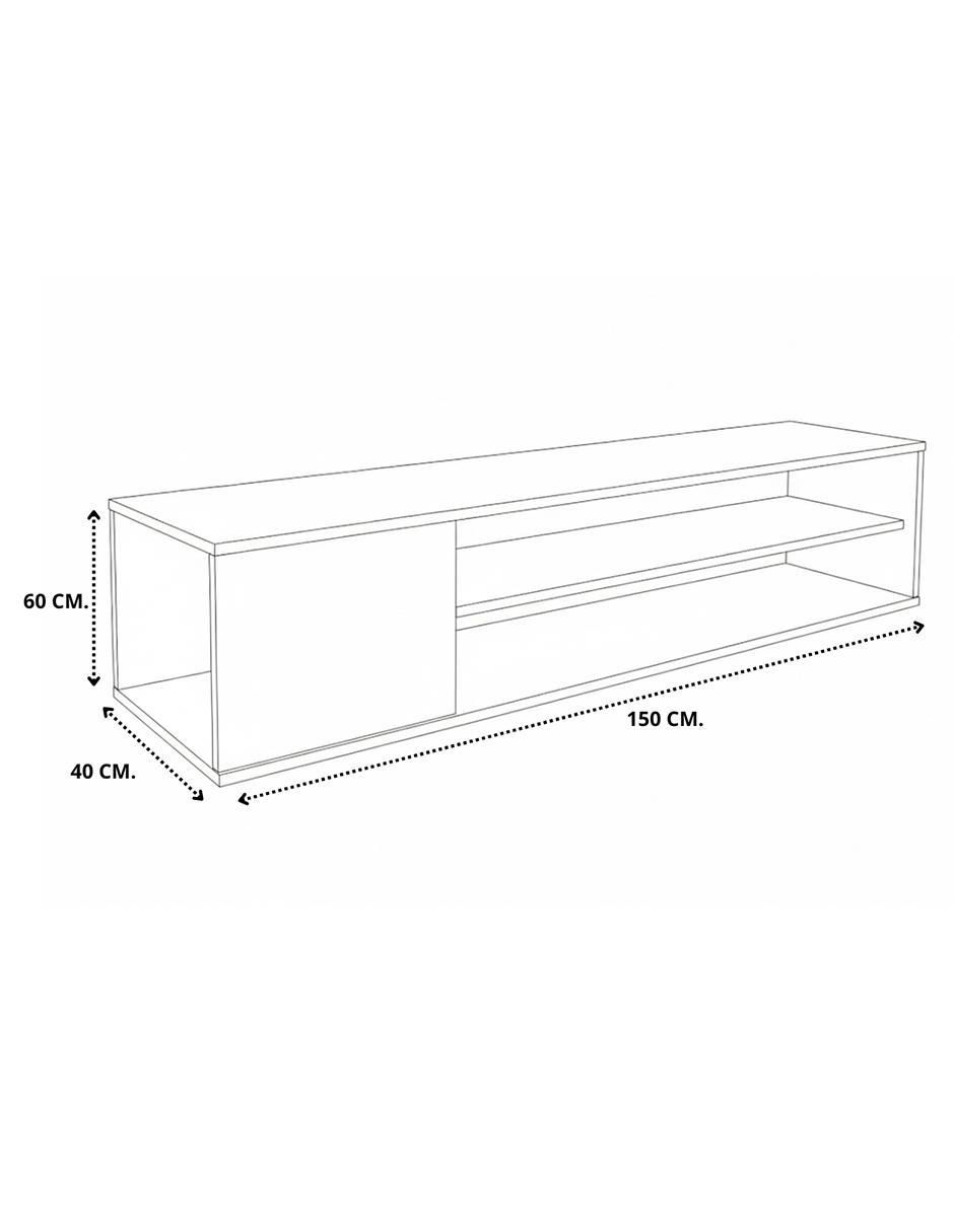 Mueble flotante para TV armable de melamina 7