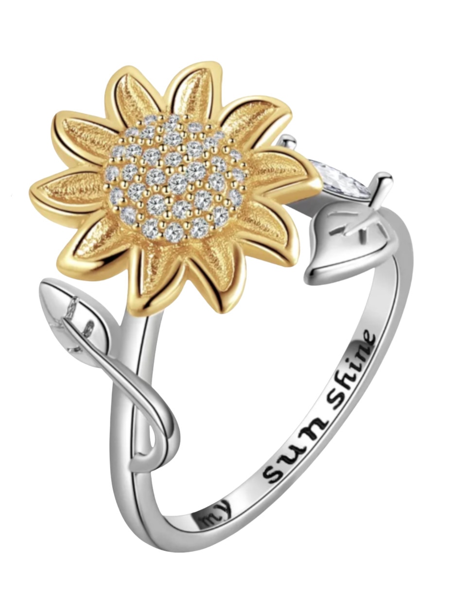 Anillo de flor P 925 de Plata circonita