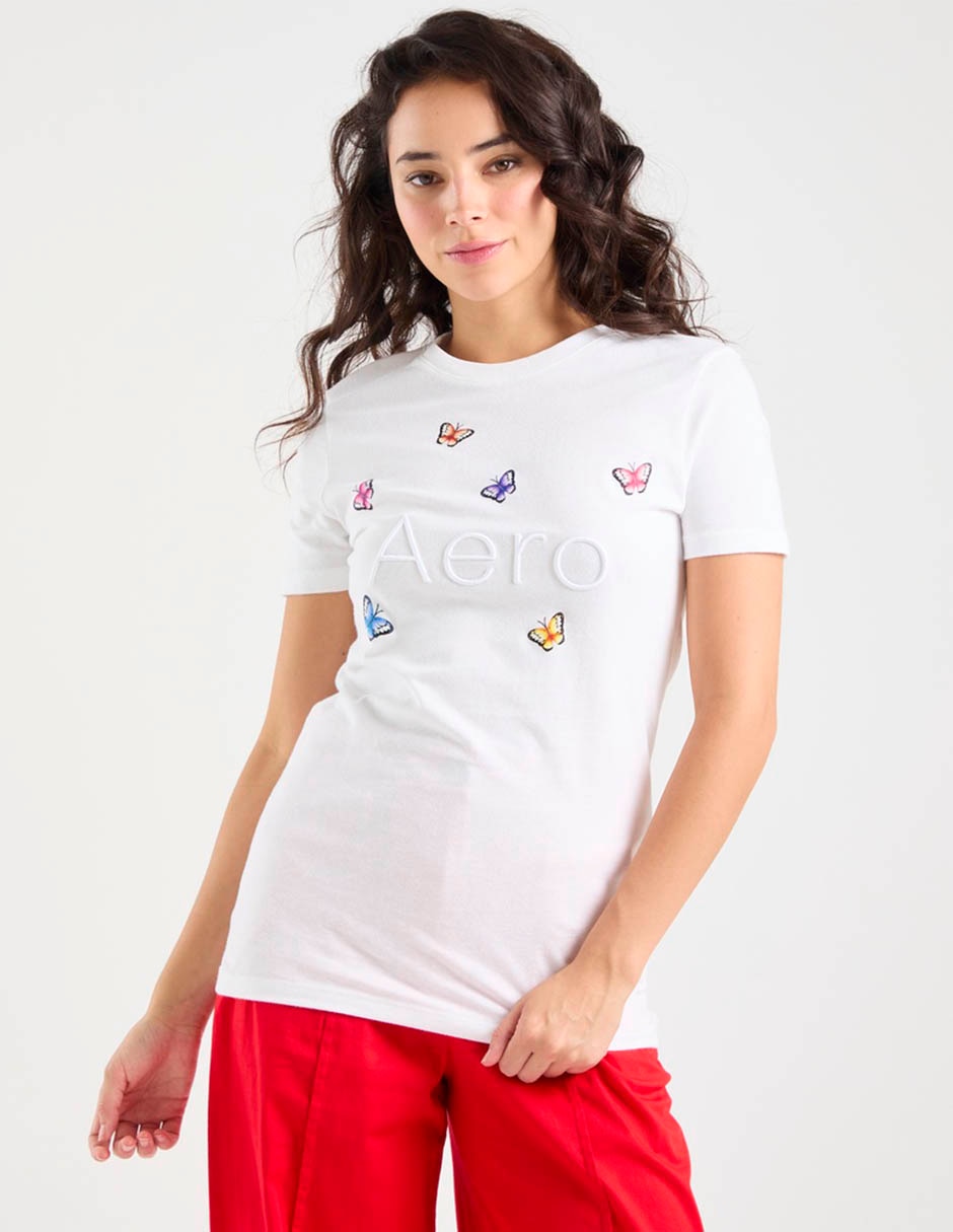 Playera manga corta Aero cuello redondo para mujer