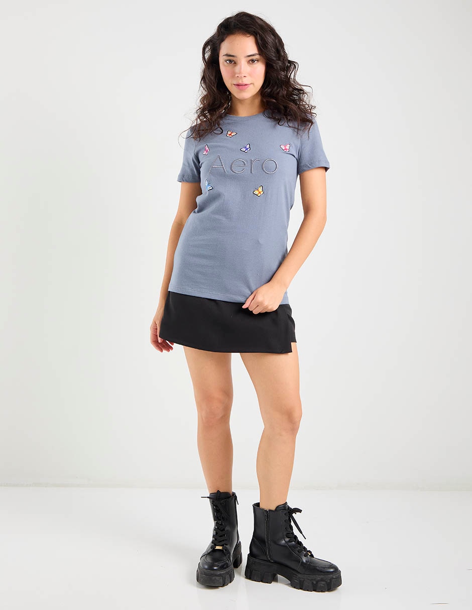 Playera manga corta cuello redondo para mujer 3