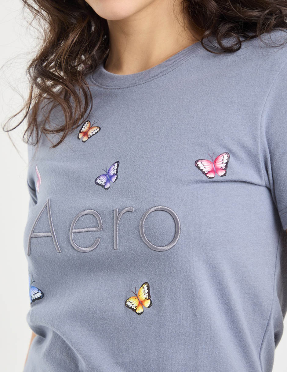 Playera manga corta cuello redondo para mujer 5